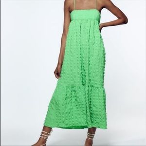 Zara Textured Green Dress